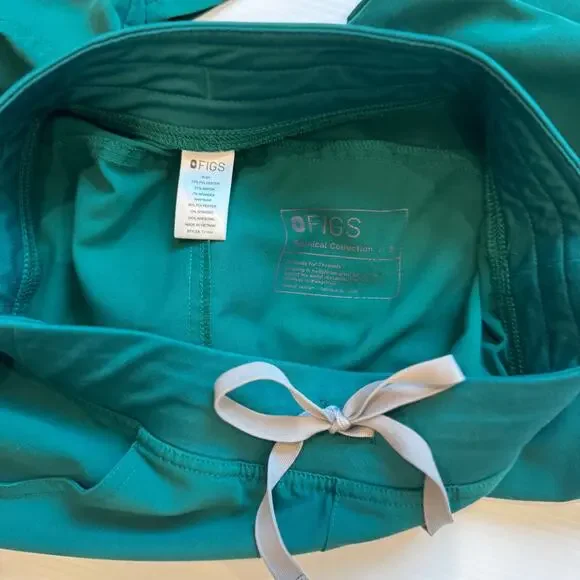 FIGS Kade Cargo Scrub Pants Women’s Small Hunter Green Silver Original PO 1661 - Picture 10 of 13